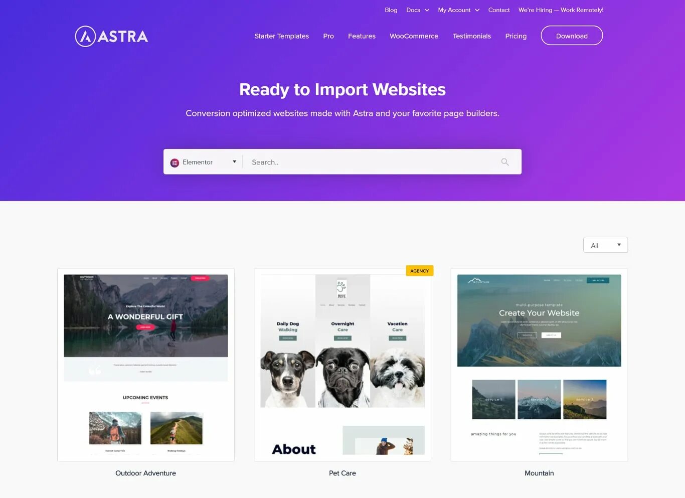 Website import