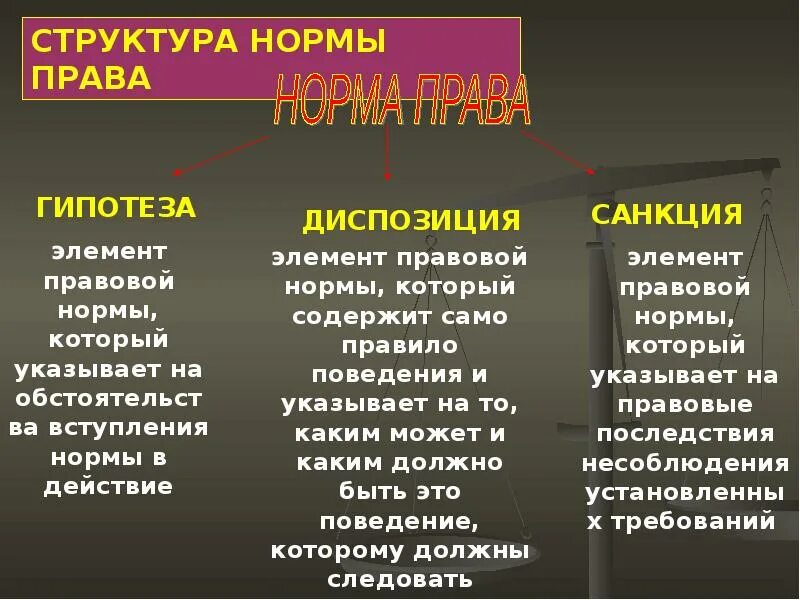 Содержание диспозиции. Элементы правовой нормы. Гипотеза в структуре правовой нормы это.