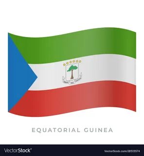 Equatorial guinea waving flag icon Royalty Free Vector Image