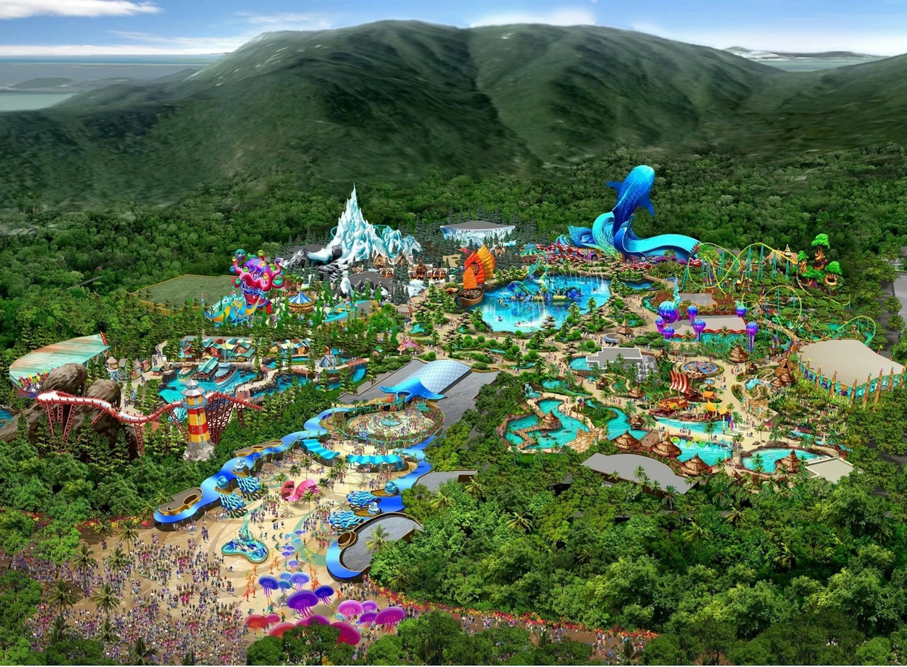 Чимелонг парк в Гуанчжоу. Гуанчжоу парк аттракционов Chimelong. Chimelong Water Park, Гуанчжоу. Chimelong Ocean Kingdom, Китай.