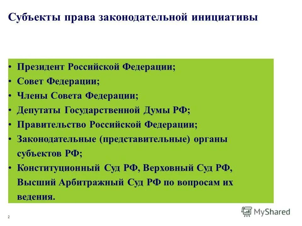 Право законодательной инициативы по конституции рф имеют