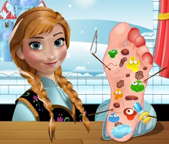 Elsa foot. Frozen Anna foot Doctor играть. Принцесса ножка больной игры.