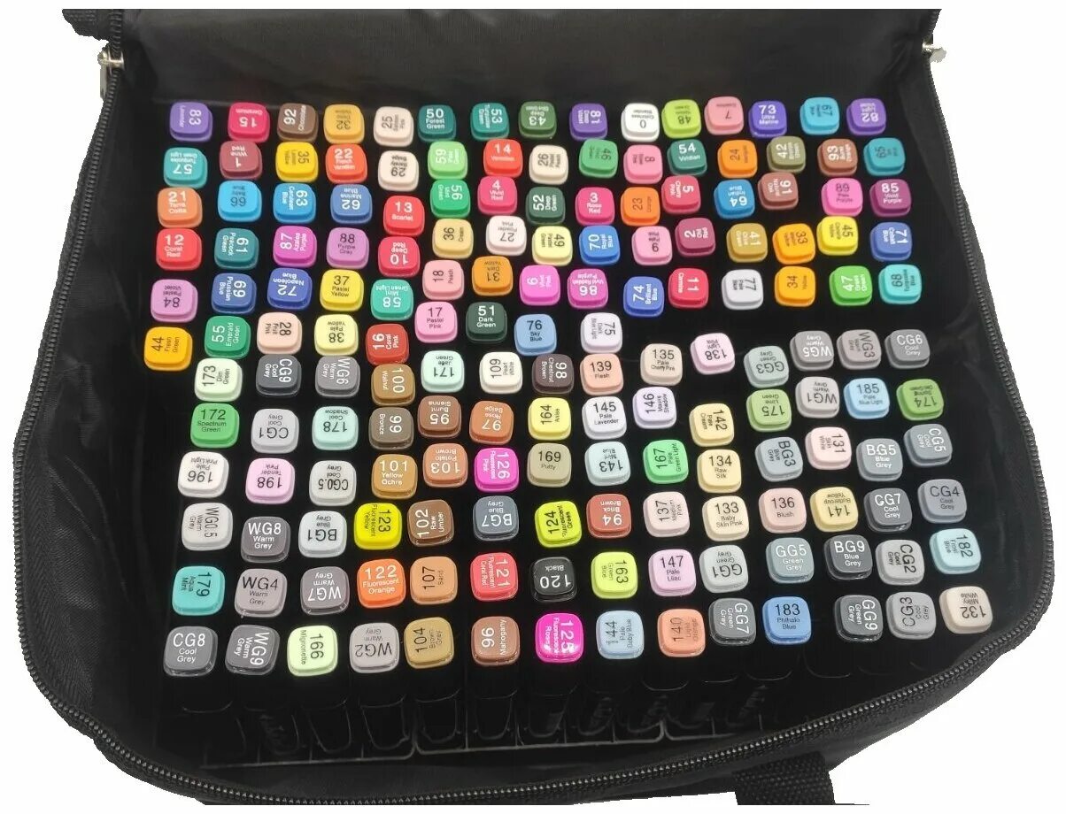 маркеры для скетчинга 168 цветов. фломастеры набор 168 штук. двухсторонние фломастеры 168 штук. маркеры. марки двухсторонние 168 штук.