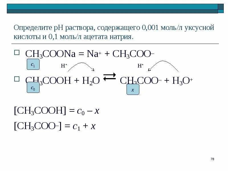 Вычислите массу уксусной кислоты в растворе. Ph 0.01 м раствора уксусной кислоты.