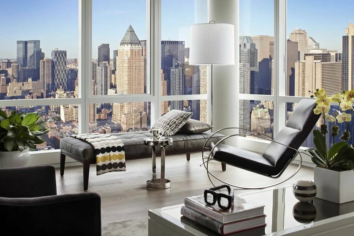 апартаменты в нью-йорке на манхэттене. манхэттен апартаменты. квартира на манхеттене. квартиры на манхэттене интерьер. пентхаус cityspire, нью–йорк.