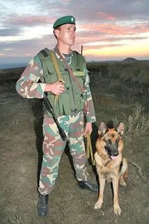 На посту пограничник стоит