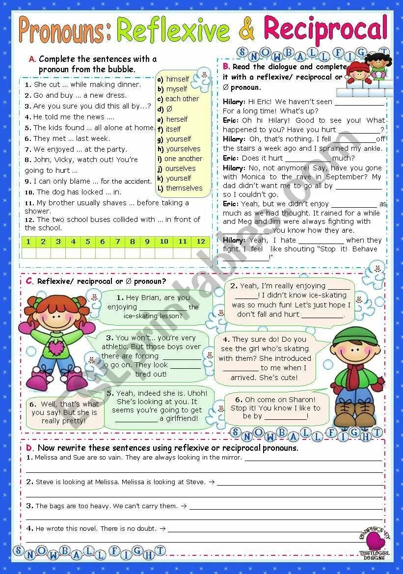 Возвратные местоимения Worksheets. Возвратные местоимения exercises. Reflexive pronouns упражнения. Complete the sentences with reflexive pronouns ответы. Reflexive worksheets