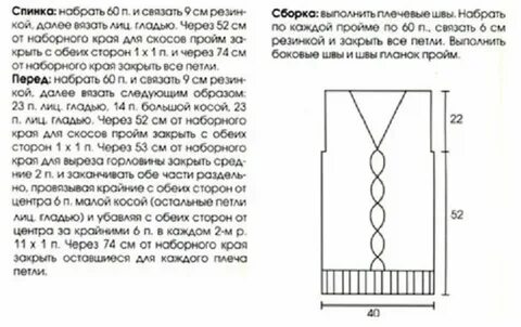 Женский жилет спицами рисунок