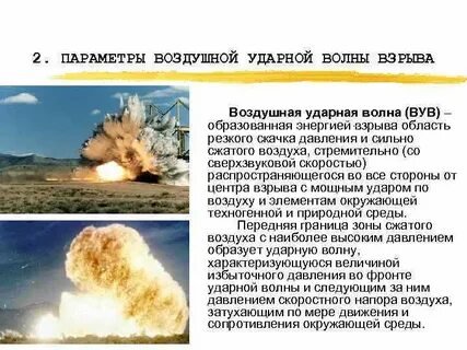 Характеристики взрыва