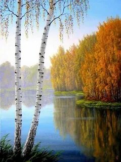 Осенний пейзаж с березами