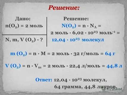 Масса 1 моль n2