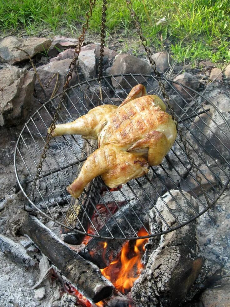 Grilling chicken outside 1901533 Stock Photo at Vecteezy