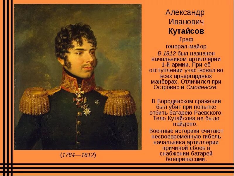 Он был назначен начальником той самой. Кутайсов генерал 1812. Кутайсов герой войны 1812 года.