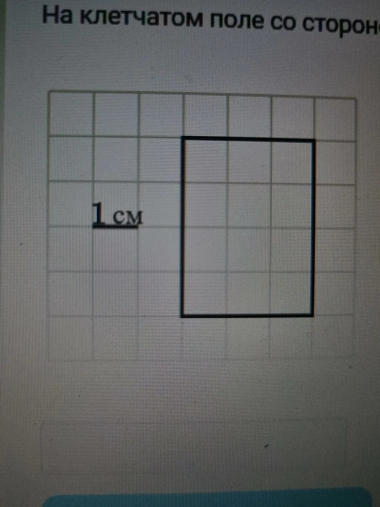 Площадь прямоугольника со стороной клетки 1 сантиметр