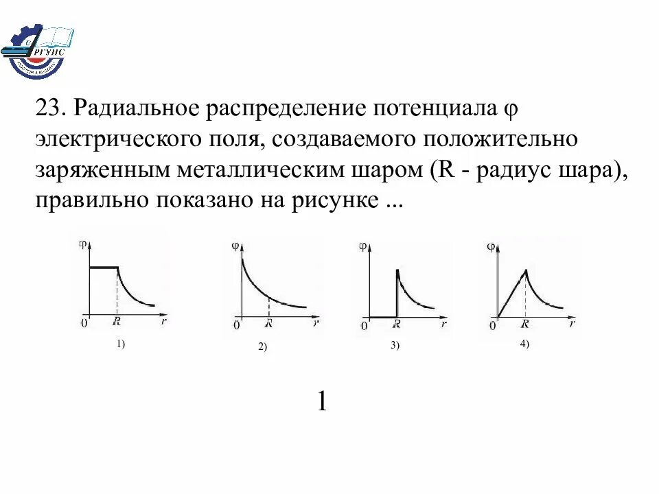 График потенциала шара. Радиальное распределение потенциала электрического поля. Распередление потенциал. График зависимости потенциала от расстояния. График зависимости потенциала от радиуса.