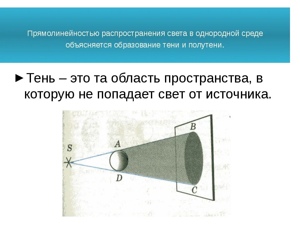 Прямолинейное распространение света физика. Источники света. Закон прямолинейного распространения света. Закон прямолинейного распространения света в однородной среде. Прямолинейное распространение света тень и полутень.