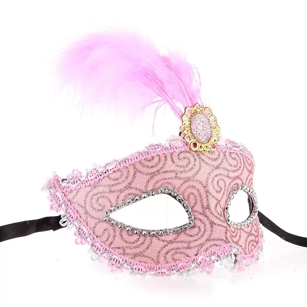 Маски розовые отзывы. Маска карнавальная розовая. Розовая венецианская маска. Карнавальная маска с перьями. Маска с перьями розовая.