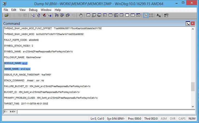 Windows memory dmp