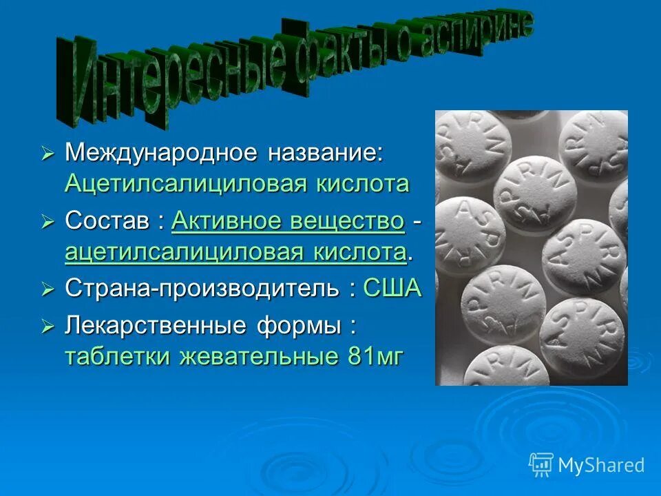 Для чего нужна ацетилсалициловая кислота. Аспирин презентация. Ацетилсалициловая кислота презентация. Презентация на тему аспирин. Ацетилсалициловая кислота лекарственная форма.