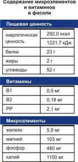 Сколько белка в фасоли на 100 грамм