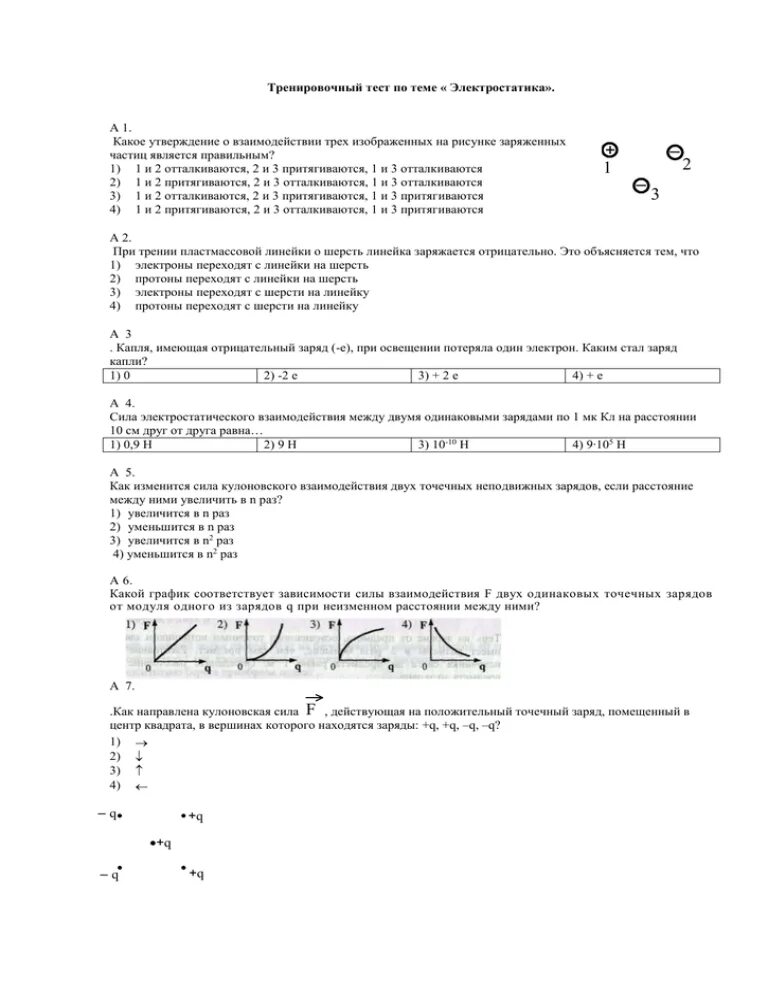 Электростатика физика 10 класс кр. Задачи по физике 10 класс Электростатика задания. Тест по физике на тему Электростатика 10 класс контрольная. Тест по физике на тему Электростатика 10 класс.