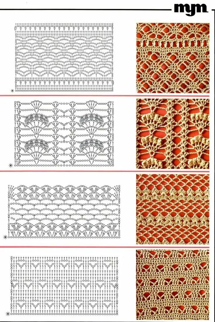 Узоры крючком. Геометрические узоры крючком. Вязаные узоры крючком. Простые узоры крючком. Вертикальный узор крючком