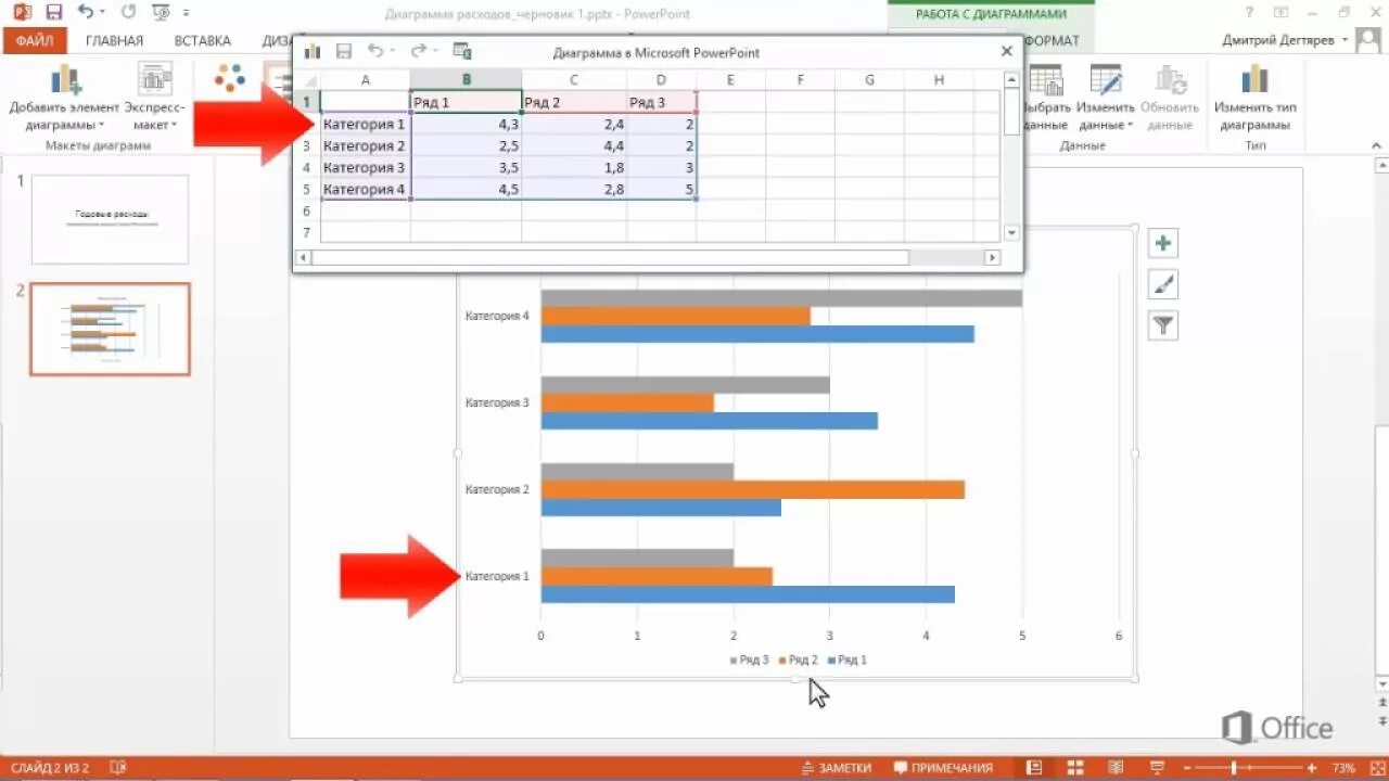 Powerpoint изменить данные диаграммы. Powerpoint изменить данные диаграммы