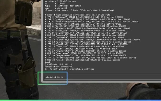 Кик ботов в кс2. Votekick CS go. Команда бот КИК В КС. Команда на КИК себя в КС го. Бот CS go.
