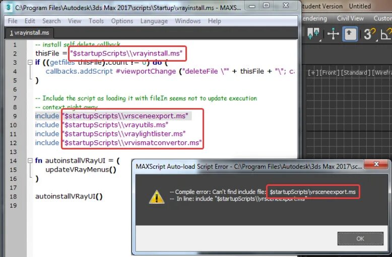 Load auto. Ошибка MAXSCRIPT. 3ds Max Error. Компиляция скриптов. MAXSCRIPT Интерфейс.