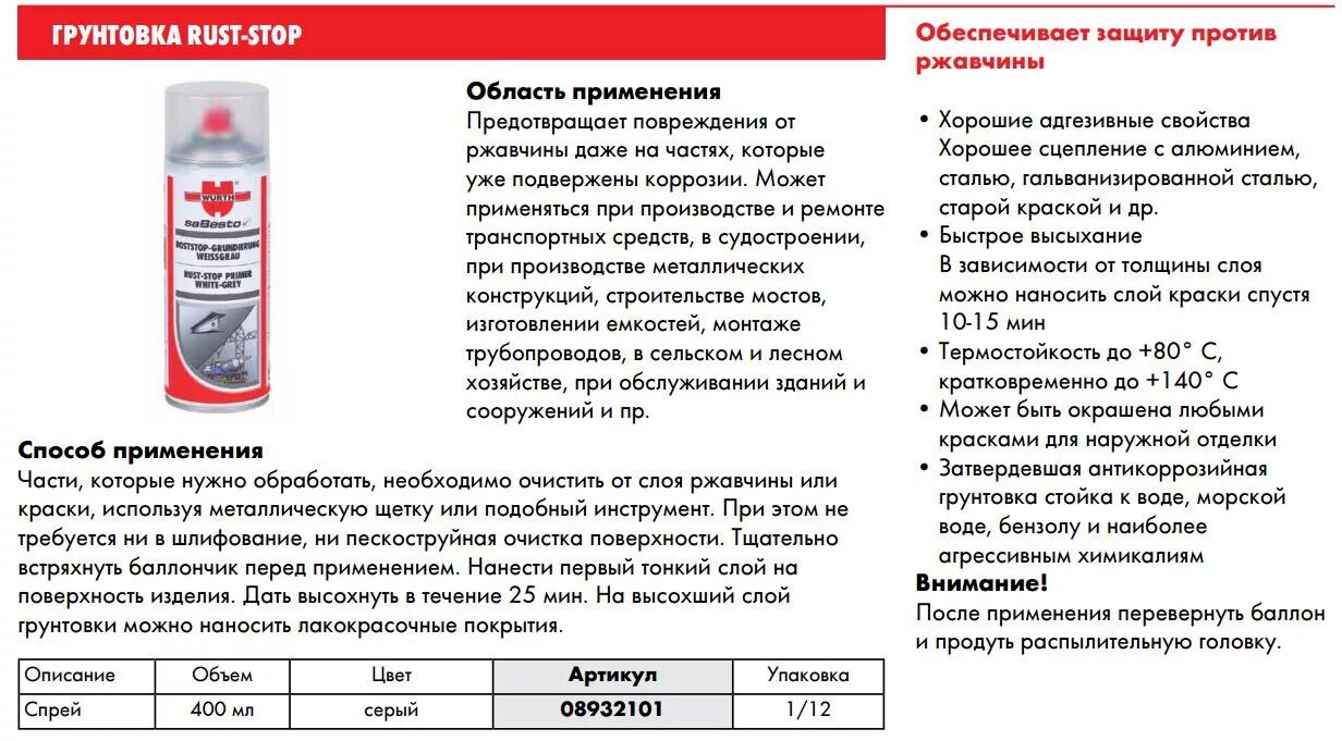 Срок годности праймера. Wurth 0893110 преобразователь ржавчины. Вюрт преобразователь ржавчины антикор. Антикор для скрытых полостей Wurth. Wurth преобразователь ржавчины 100мл.