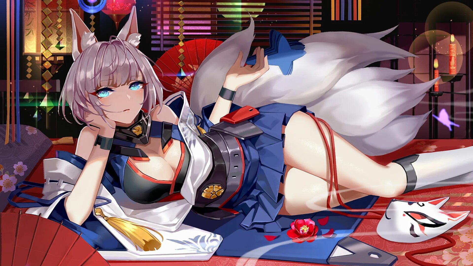 Skin azur. Кицунэ Азур Лейн. Кага Азур Лейн. Azur Lane Кицунэ.