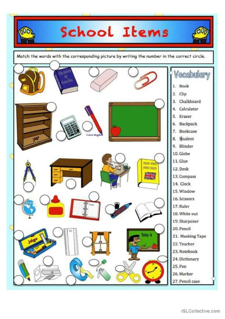 School objects Vocabulary. My School Vocabulary. Classroom objects Worksheets. School things Vocabulary for Kids.