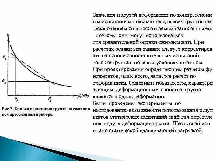 На что влияет модуль. Модуль деформации грунтов определяется по результатам испытаний. модуль компрессионной деформации испытания.