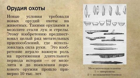 Орудия труда охоты