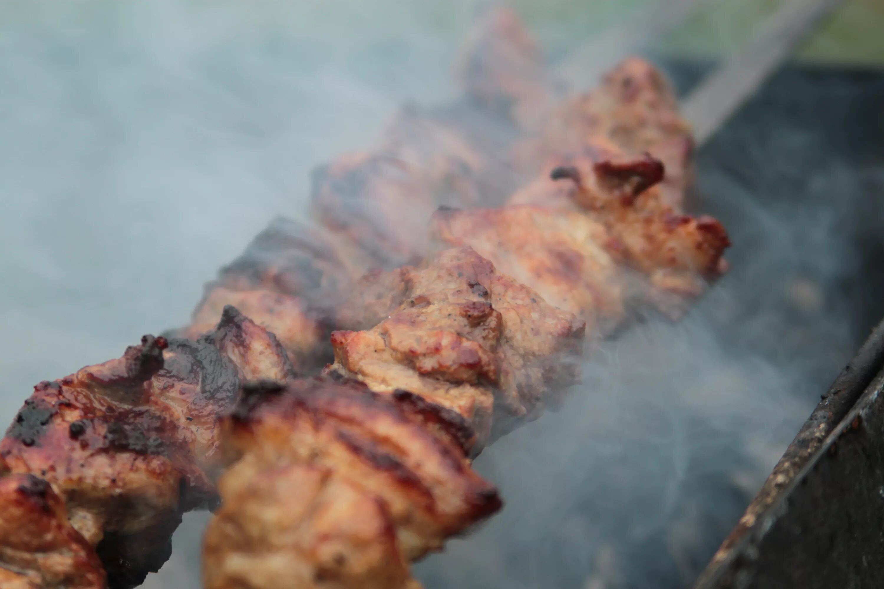 Шашлык на углах. Шашлык на мангале. шашлык с дымком. мясо на углях.