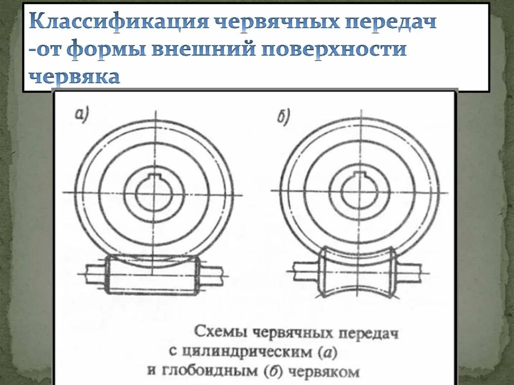 В червячных передачах движение передается