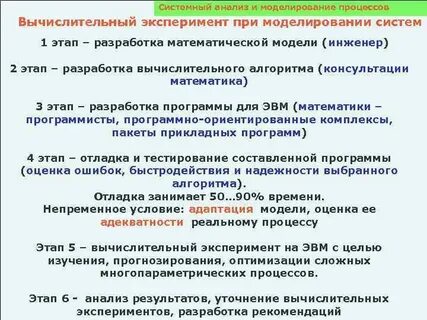 Этапы моделирования системный анализ