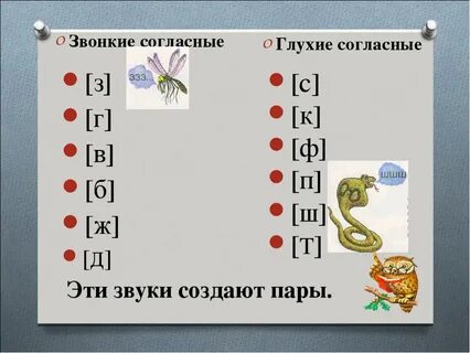 Как отличить звонкие согласные звуки от глухих