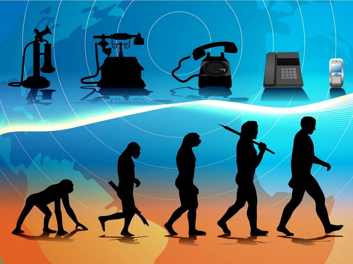 Человеческий прогресс и человек. Эволюция коммуникации. Эволюция технологий человечества. Эволюция средств коммуникации. Эволюция телефонов.