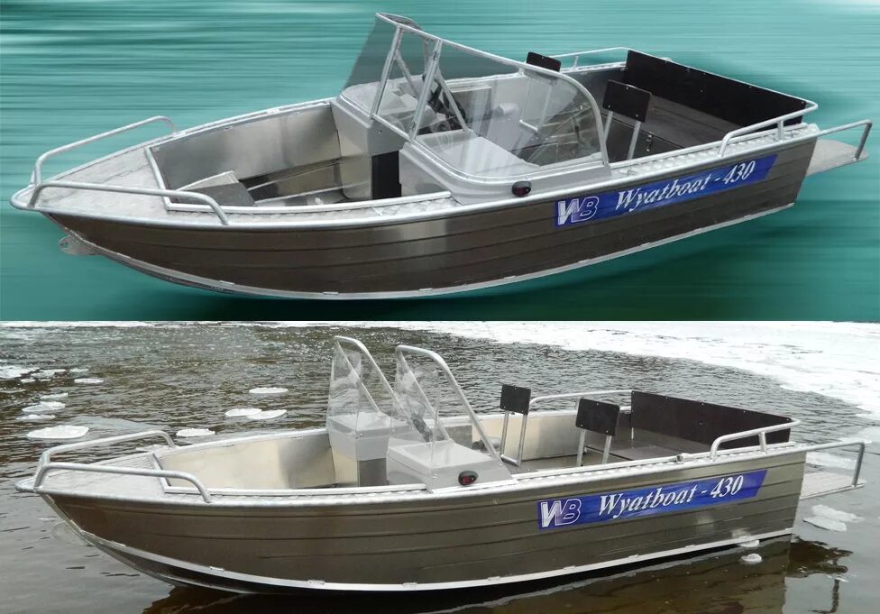 Wyatboat 430m. Лодки алюминиевые с туннелем под мотор 30 л.с. Wyatboat 430 DCM. Лодка алюминиевая сварная 3м бот 4 весельный. Производители алюминиевых лодок