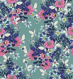 Make a floral pattern for fabric in PS - the final piece.