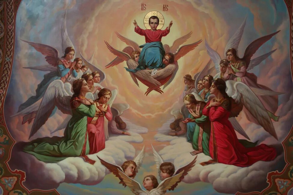 Ангелы радуются. Ангелы Архангелы Саваоф. «Вознесение Богородицы» (1628-1629);. Икона Архангелы ангелы Серафимы херувимы.