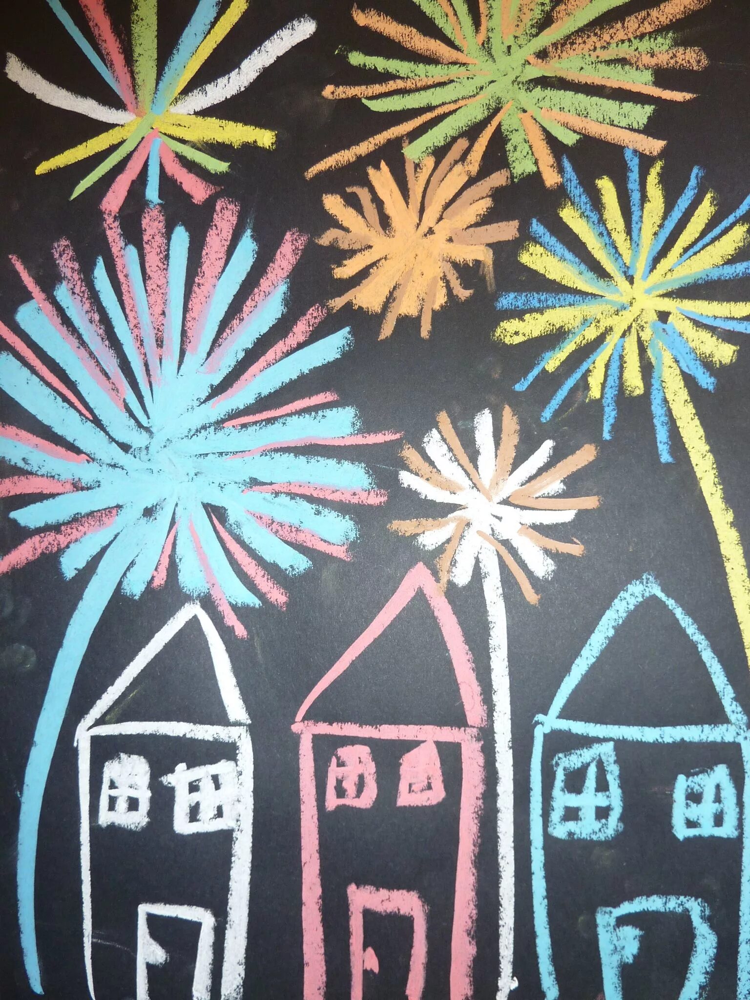 Рисование празднично украшенный дом средняя группа
