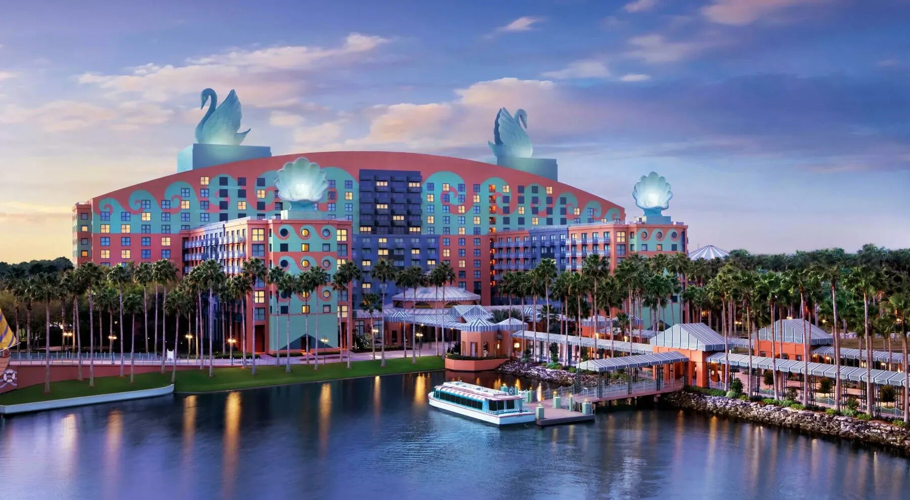 Отели дисней. Walt Disney World. Флорида (США). Walt Disney World во Флориде. Отель Walt Disney World Swan.
