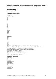 Pre intermediate test 9
