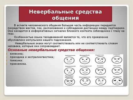 Количество невербальных сигналов зависит от
