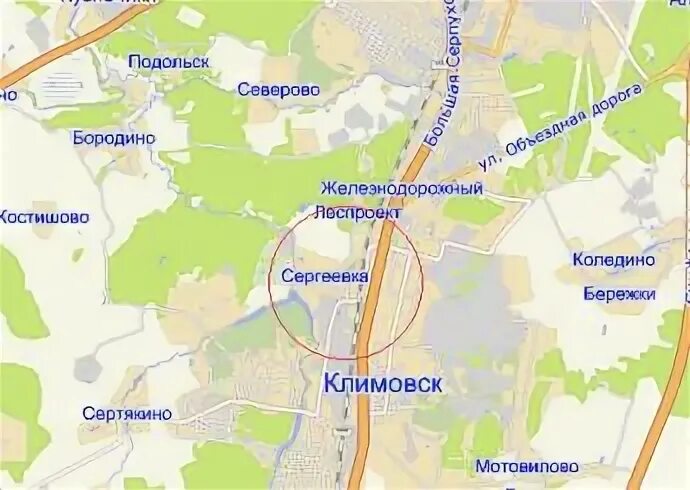 Карта климовск подольск