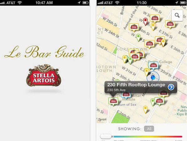 Guide bar. Stella artois le bar guide.