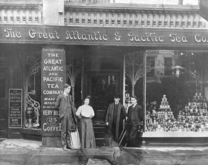 The great Atlantic and Pacific Tea Company. Great Atlantic & Pacific Tea. Pacific Store. Dorffman Pacific co. Great atlantic