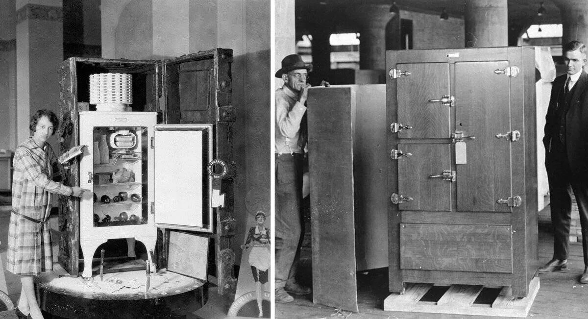 Двойным первое домашнее первый. 1926 Холодильник Кристиан Стинструп. Первый холодильник General Electric 1911. Холодильник Monitor-Top 1927.